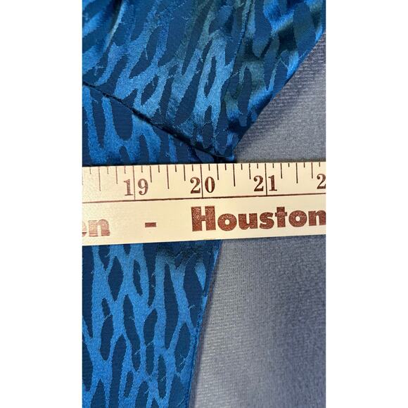 Womens Blouse Top L Teal Professional Elegant Business Night Out Jacquard Blend - Picture 4 of 7